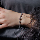 Silver 925 Rhodium Plated Multi Shape Clear CZ Bracelet - STB00283