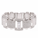 Pulsera de eslabones estilo hip hop con circonitas cúbicas gruesas de plata de ley 925 rodiada para hombre - STBM0041