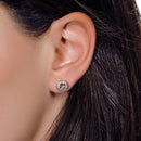 Pendientes redondos de plata de ley 925 rodiados - STE01108