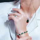 Rhodium Plated 925 Sterling Silver Round Green CZ Band - BGR01293GRN