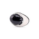 Liquidación - Anillo de plata 925 rodiada con baño de rodio negro, ónix negro y circonita negra - STR00615