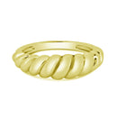Gold Plated 925 Sterling Silver Croissant Design Ring - STR01166GP