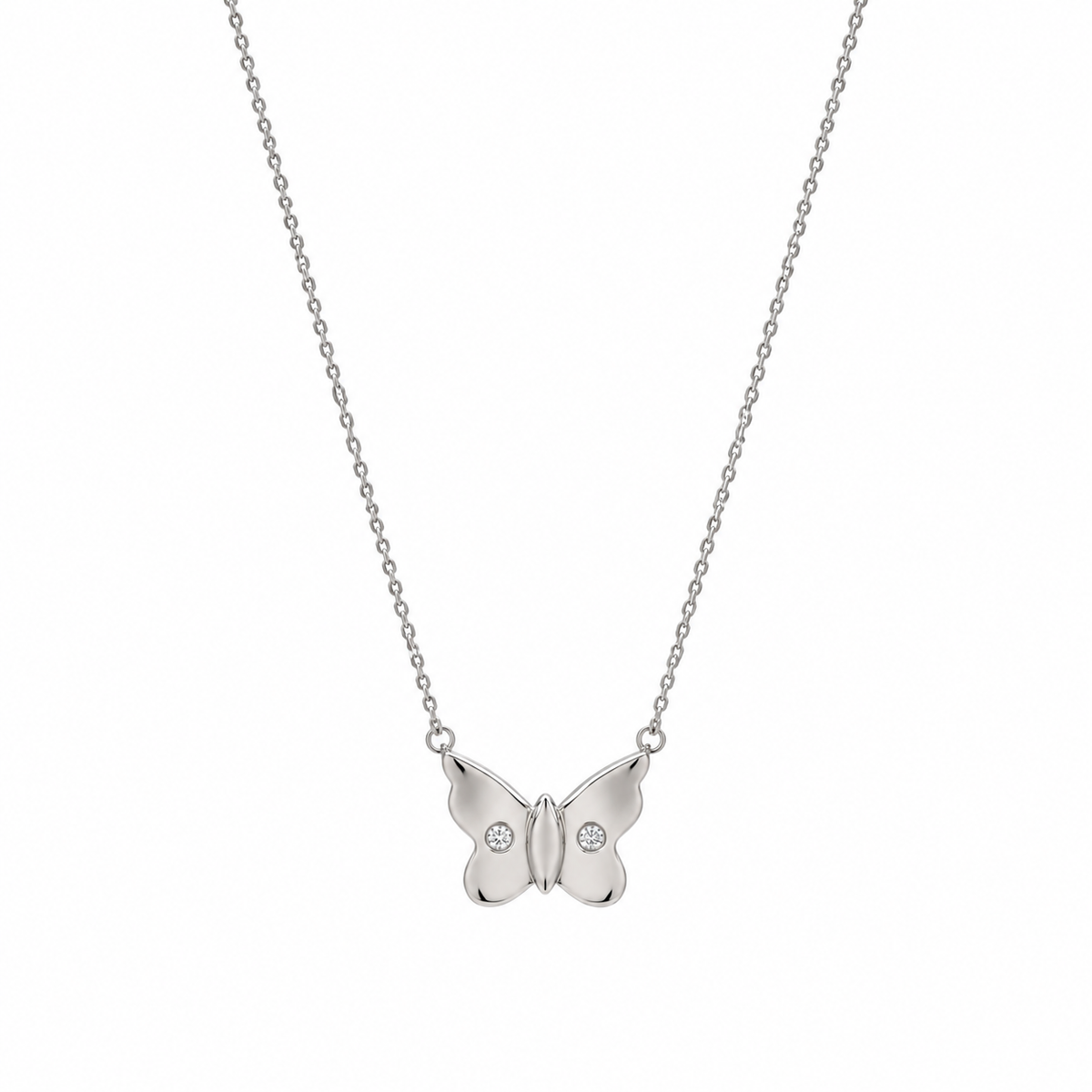 Conjunto de pendientes y collar con circonitas pequeñas en plata de ley 925 rodiada - STS00475