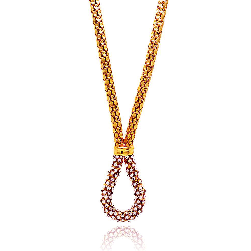 Silver 925 Rhodium Plated Multiple Disc CZ Italian Necklace - ITN00040