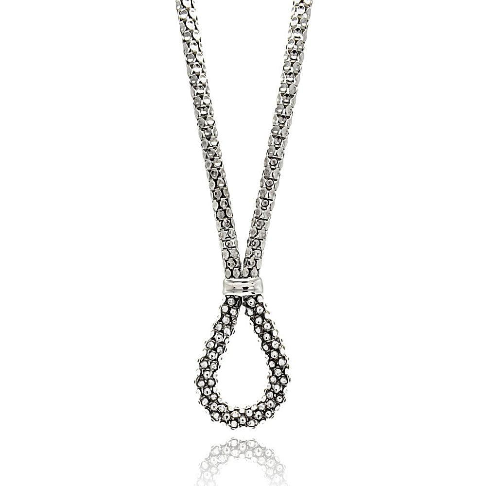 Silver 925 Rhodium Plated Multiple Disc CZ Italian Necklace - ITN00040