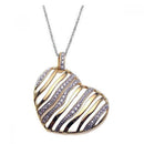 Collar con colgante de corazón de circonita cúbica transparente bañado en oro de plata 925 - STP00925