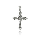 Silver 925 Rhodium Plated Cross CZ Dangling Pendant - ACP00010 | Silver Palace Inc.