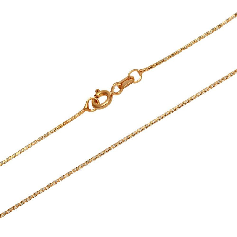 Silver 925 Rose Gold Plated 8 Sided Snake DC 025 Chain 1mm - CH175 RGP | Silver Palace Inc.