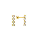 14 Karat Yellow Gold 4 CZ Bubble Drop Screw Back Stud Earrings | Silver Palace Inc.