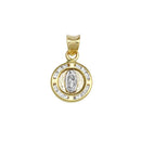 14 Karat Yellow Gold CZ Disc Guadalupe Pendant | Silver Palace Inc.