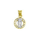 14 Karat Yellow Gold CZ Disc St Jude Pendant | Silver Palace Inc.