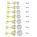 14 Karat Yellow Gold Push Backing Round Stud Earrings | Silver Palace Inc.