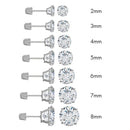 14 Karat White Gold Screw Backing Round Stud Earrings | Silver Palace Inc.