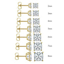 14 Karat Yellow Gold Push Backing Square Stud Earrings | Silver Palace Inc.