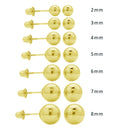 14 Karat Yellow Gold Screw Backing Bead Stud Earrings | Silver Palace Inc.