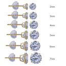 14 Karat Yellow Gold Round Silicone Backing CZ Stud Earrings | Silver Palace Inc.