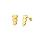14 Karat Yellow Triple Star Screw Back Stud Earrings | Silver Palace Inc.