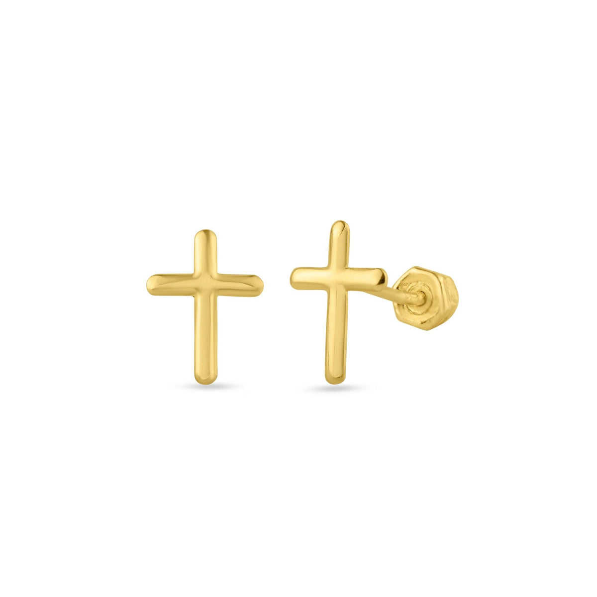 Crucifix Cross Screw Back Earrings hotsell 14k Yellow Gold - Crucifix Cross Screw Backs