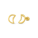 14 Karat Yellow Gold Moon Screw Back Stud Earrings | Silver Palace Inc.