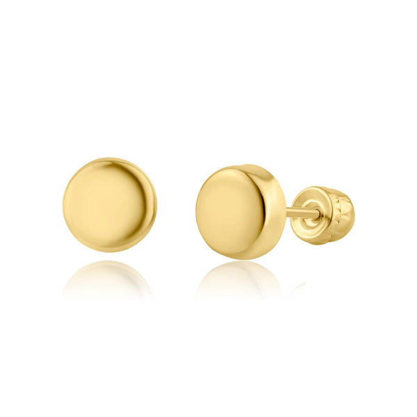 14 Karat Yellow Gold Circular Screw Back Earring | Silver Palace Inc.