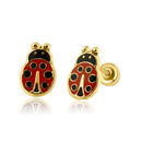 14 Karat Yellow Gold Lady Bug Screw Back Earring | Silver Palace Inc.