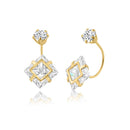 14 Karat Yellow Gold Square Front and Back Earring | Silver Palace Inc.