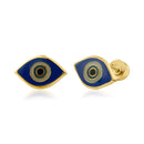 14 Karat Yellow Gold Evil Eye Screw Back Earring | Silver Palace Inc.
