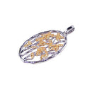 Closeout-Silver 925 Rhodium Plated Open Circle Filigree CZ Dangling Pendant - ACP00021 | Silver Palace Inc.