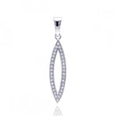 Silver 925 Rhodium Plated Open Marquis CZ Dangling Pendant - ACP00044 | Silver Palace Inc.