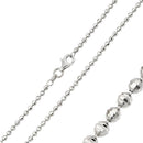 Rhodium Plated Horizontal Diamond Cut Bead 025 Chain 2.5mm - CH106 RH | Silver Palace Inc.