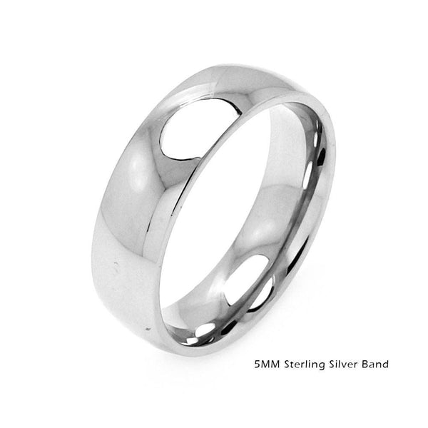 Silver 925 Plain Wedding Band Round Ring - RING01-5MM | Silver Palace Inc.