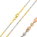 Silver 925 Multi Plated Diamond Cut Round Oval Bead Alternating 002 Chain 2mm - CH265 MUL | Silver Palace Inc.