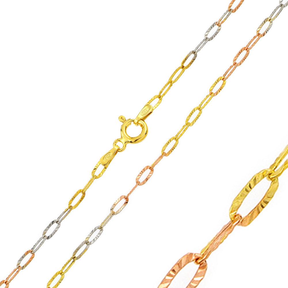 Sterling Silver Multi Color Link Chains