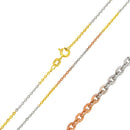 Silver 925 Multi Plated Diamond Cut Edge Rolo 040 Chains 1.3mm - CH264 MUL | Silver Palace Inc.