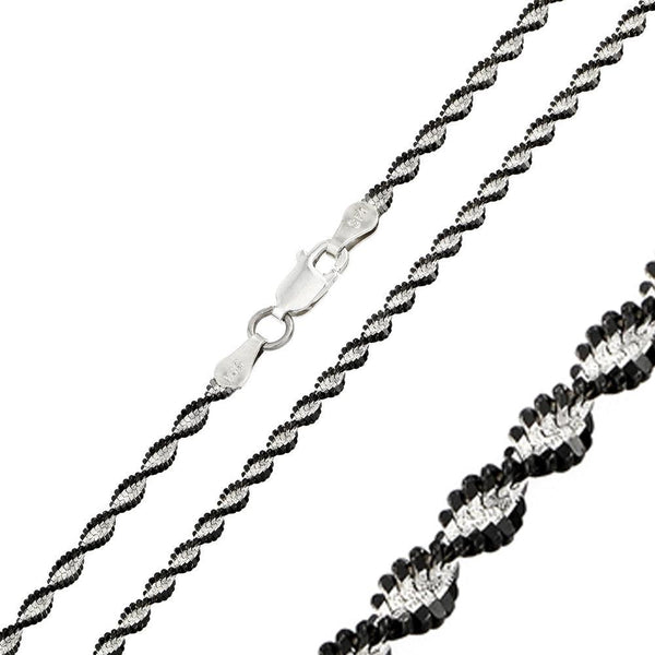 SILVER925 約55g　まとめ売り Silver 925 Black Rhodium Plated Magic Twisted 2 Toned Chain
