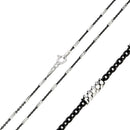 Silver 925 Black Rhodium Plated Tube Brite B-W DC 030 Chain - CH245 BLK | Silver Palace Inc.
