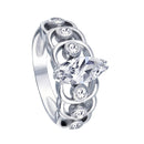 Silver 925 Rhodium Plated Clear Marquise Center CZ Engagement Ring - AAR0032 | Silver Palace Inc.