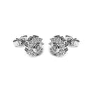 Silver 925 Rhodium Plated Micro Pave Clear Flower CZ Stud Post Earrings - ACE00022 | Silver Palace Inc.