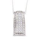 Silver 925 Rhodium Plated Channel Rectangular CZ Pendant - ACP00002CLR | Silver Palace Inc.