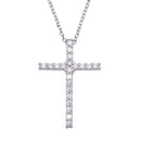 Silver 925 Rhodium Plated Cross CZ Pendants - ACP00014 | Silver Palace Inc.