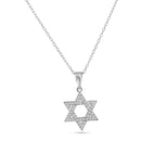 Silver 925 Rhodium Plated Open Hebrew Star Micro Pave CZ Dangling Pendant - ACP00035 | Silver Palace Inc.