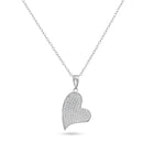 Silver 925 Rhodium Plated Heart CZ Dangling Pendant - ACP00040 | Silver Palace Inc.