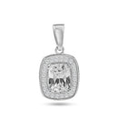 Silver 925 Rhodium Plated Rectangular CZ Dangling Pendant - ACP00041 | Silver Palace Inc.