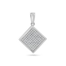 Silver 925 Rhodium Plated Square Micro Pave CZ Dangling Pendant - ACP00046 | Silver Palace Inc.