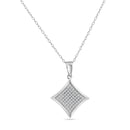 Silver 925 Rhodium Plated Square Micro Pave CZ Dangling Pendant - ACP00048 | Silver Palace Inc.