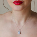 Colgante colgante con circonita cúbica chapada en rodio de plata 925 - ACP00051