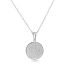 Silver 925 Rhodium Plated Circle Micro Pave CZ Dangling Pendant - ACP00052 | Silver Palace Inc.