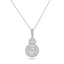 Silver 925 Rhodium Plated Multiple Graduated Circle Micro Pave CZ Dangling Pendant - ACP00075 | Silver Palace Inc.