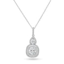 Silver 925 Rhodium Plated Square Teardrop Micro Pave CZ Dangling Pendant - ACP00087 | Silver Palace Inc.