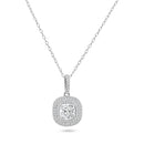 Silver 925 Rhodium Plated Square Micro Pave CZ Dangling Pendant - ACP00088 | Silver Palace Inc.